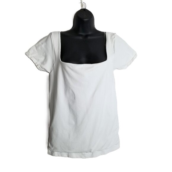 Aeropostale Seriously Soft Sculpt Square Neck T-Shirt XL White Clean Girl - Picture 1 of 7